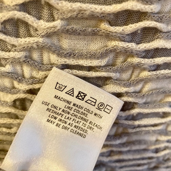 Anthropologie Cowl Neck Tank Grey & White Cottagecore Size S - Picture 10 of 10